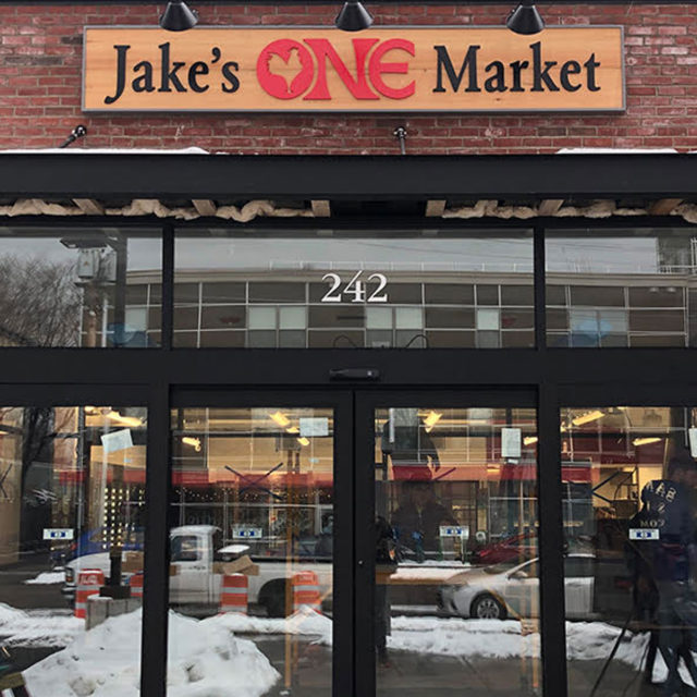 Jake's ONE Market Facade Sign Dimensional Lettering