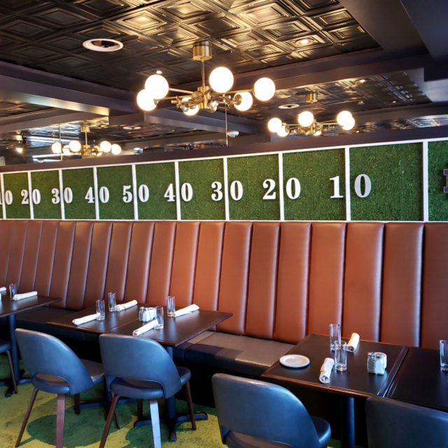 Joe Theisman's Restaurant Bench Seat and Wall Art