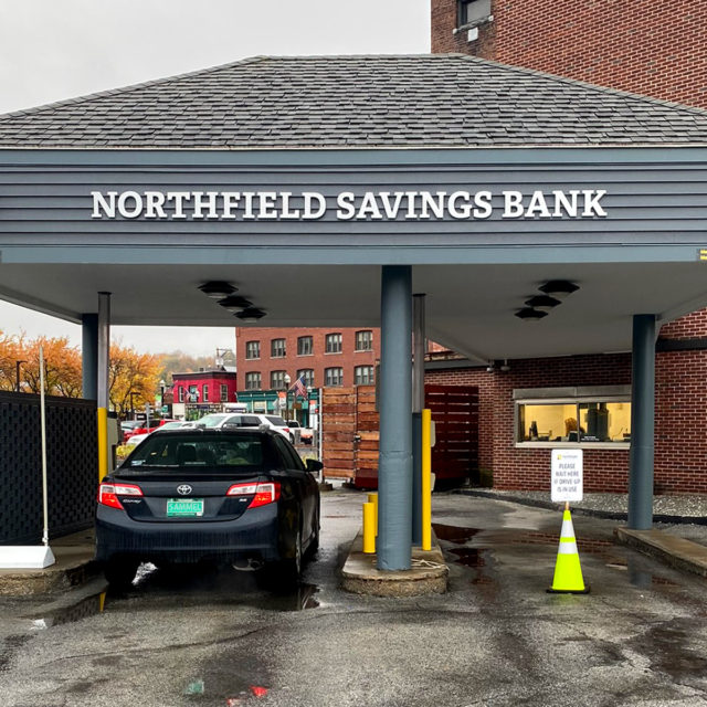 Northfield Savings Bank Facade Sign Raised Lettering