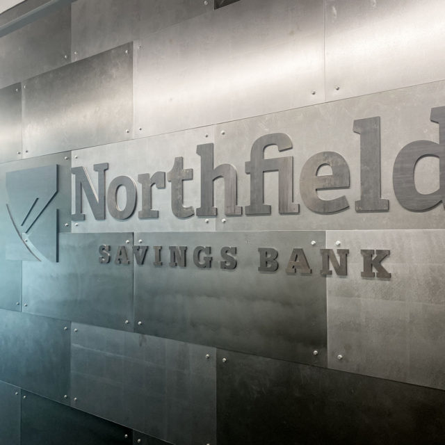 Northfield Savings Bank Metal Accent Wall