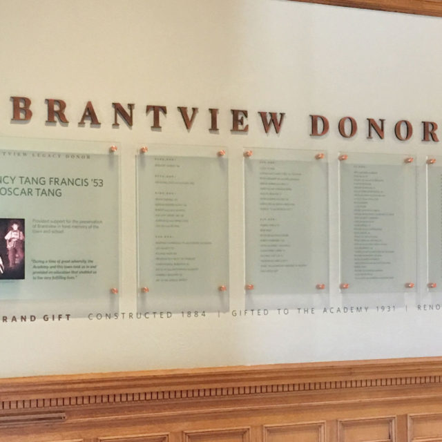 St Johnsbury Academy Donor Display