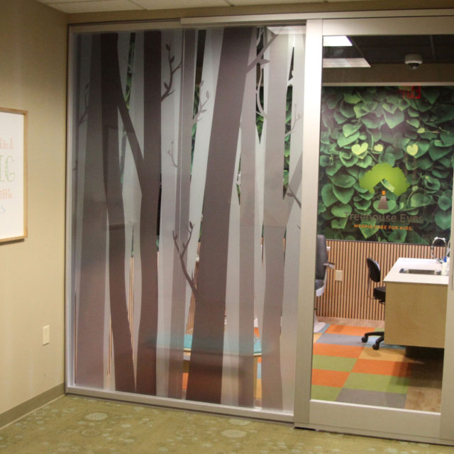 Treehouse Eyes Branded Environment Wall Custom Desk