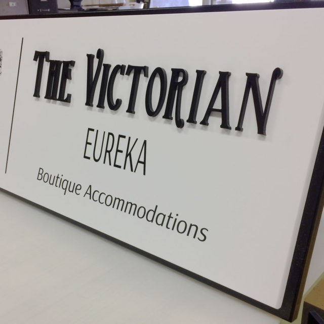 The Victorian Boutique Facade Sign Raised Lettering