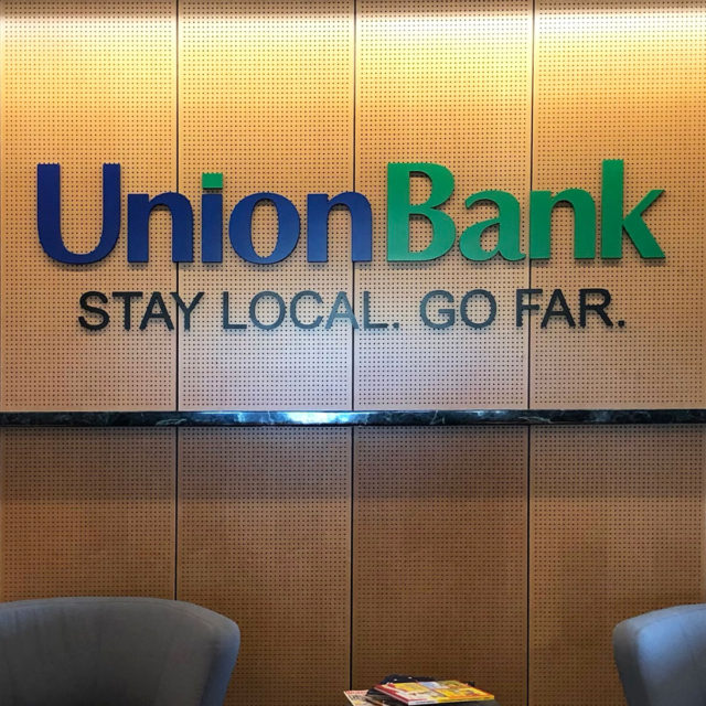 Union Bank Dimensional Lettering